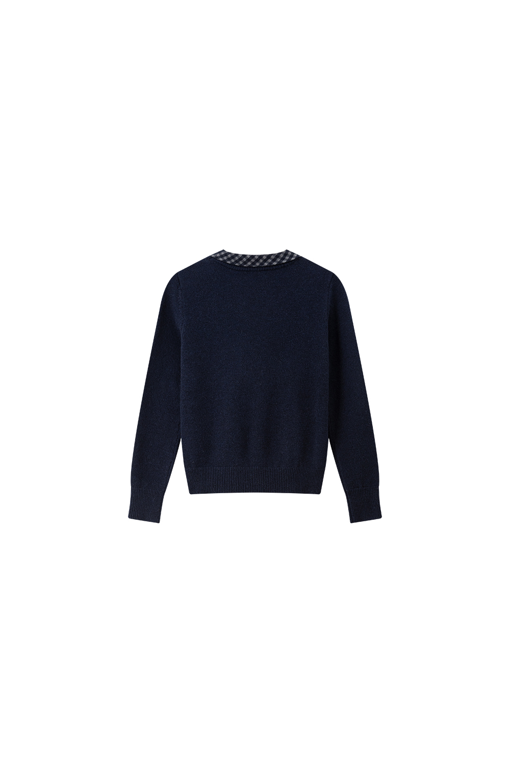 Navy Blue Plaid Office Suit Set