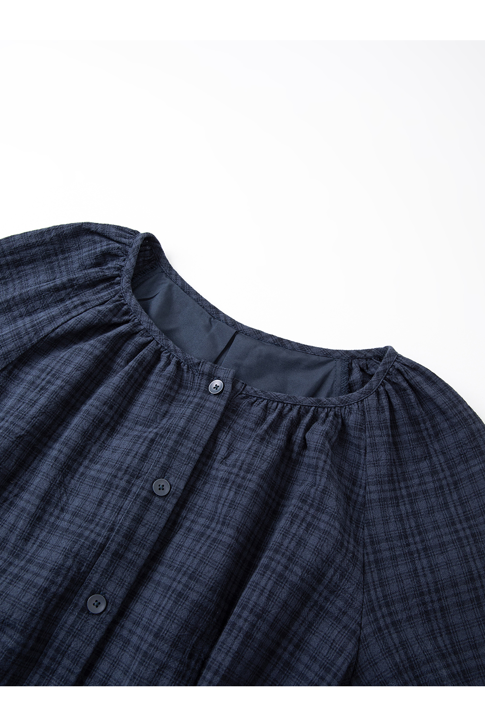 Blue Mori Check Slim Dress-VIMLYSTORE