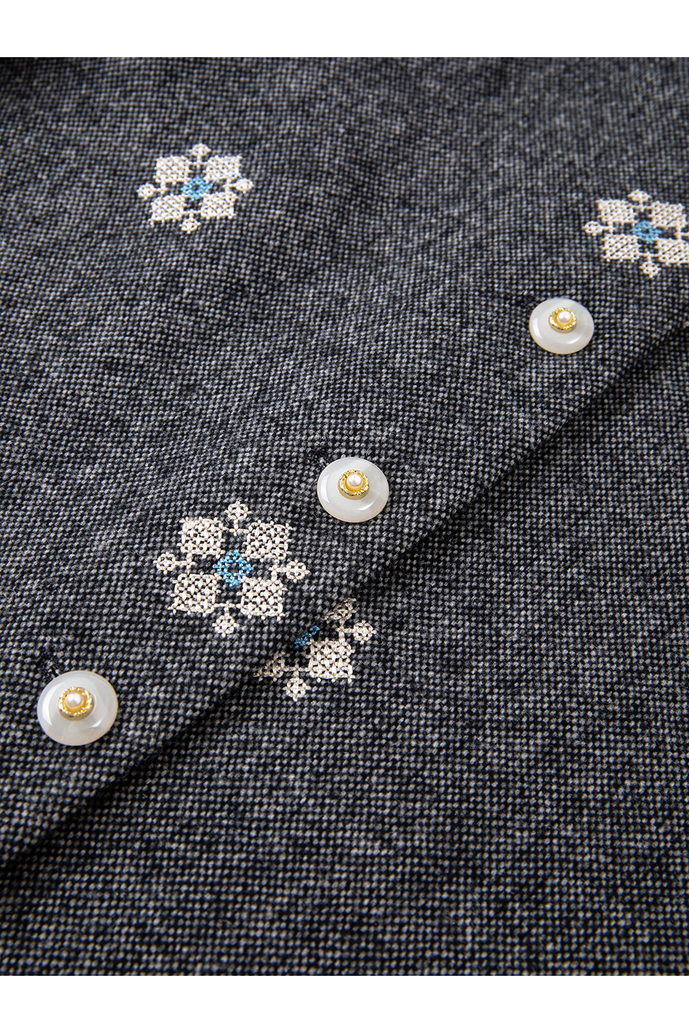 Heather Grey Embroidered Shorts & Jacket Set