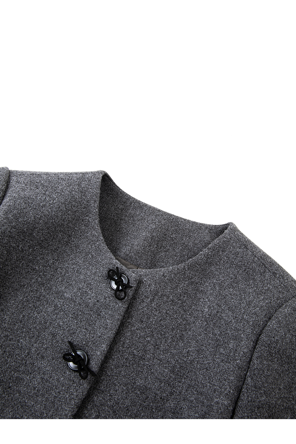 Grey Ruffled Paneled Short Jacket