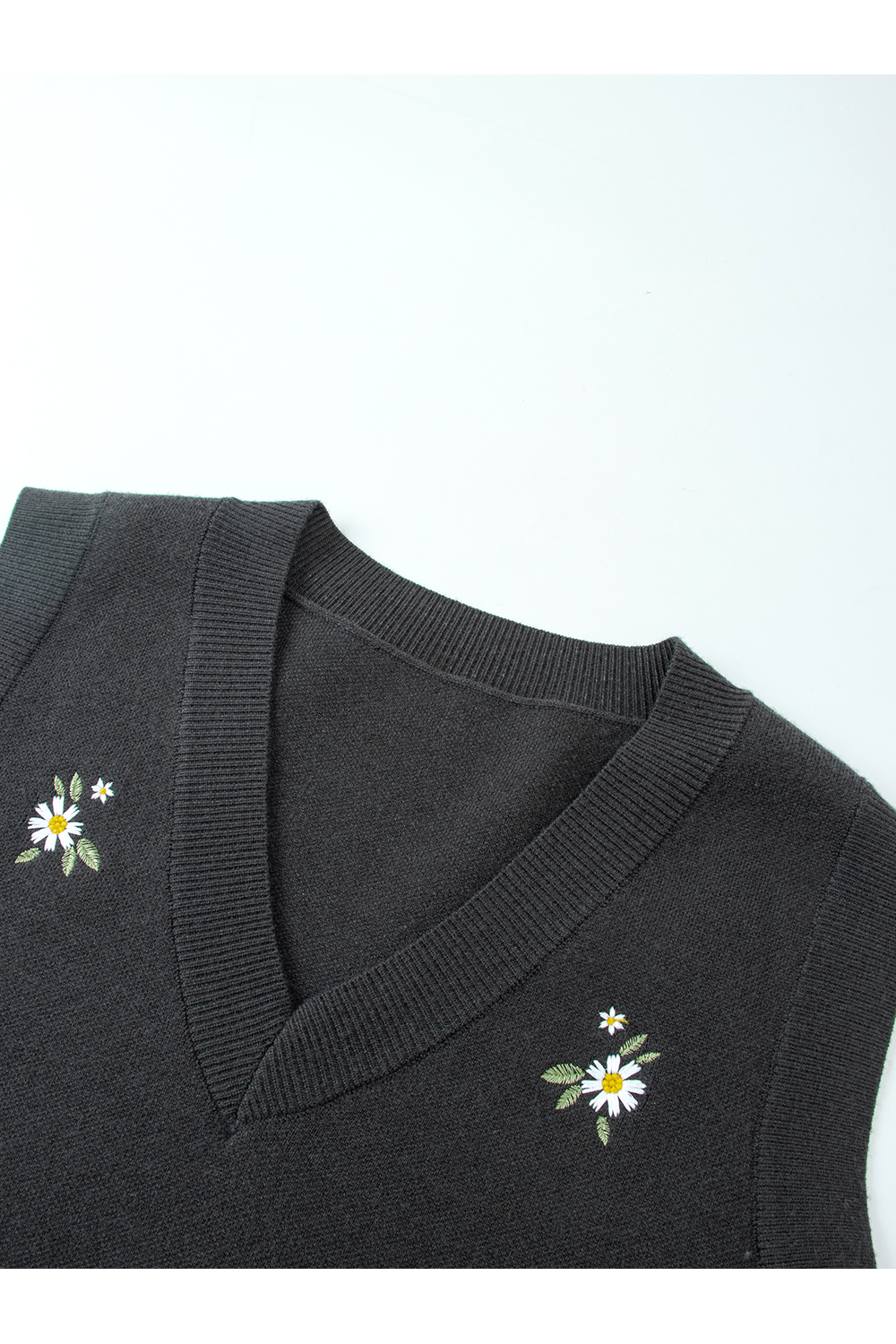 V-Neck Embroidered Vest Dress