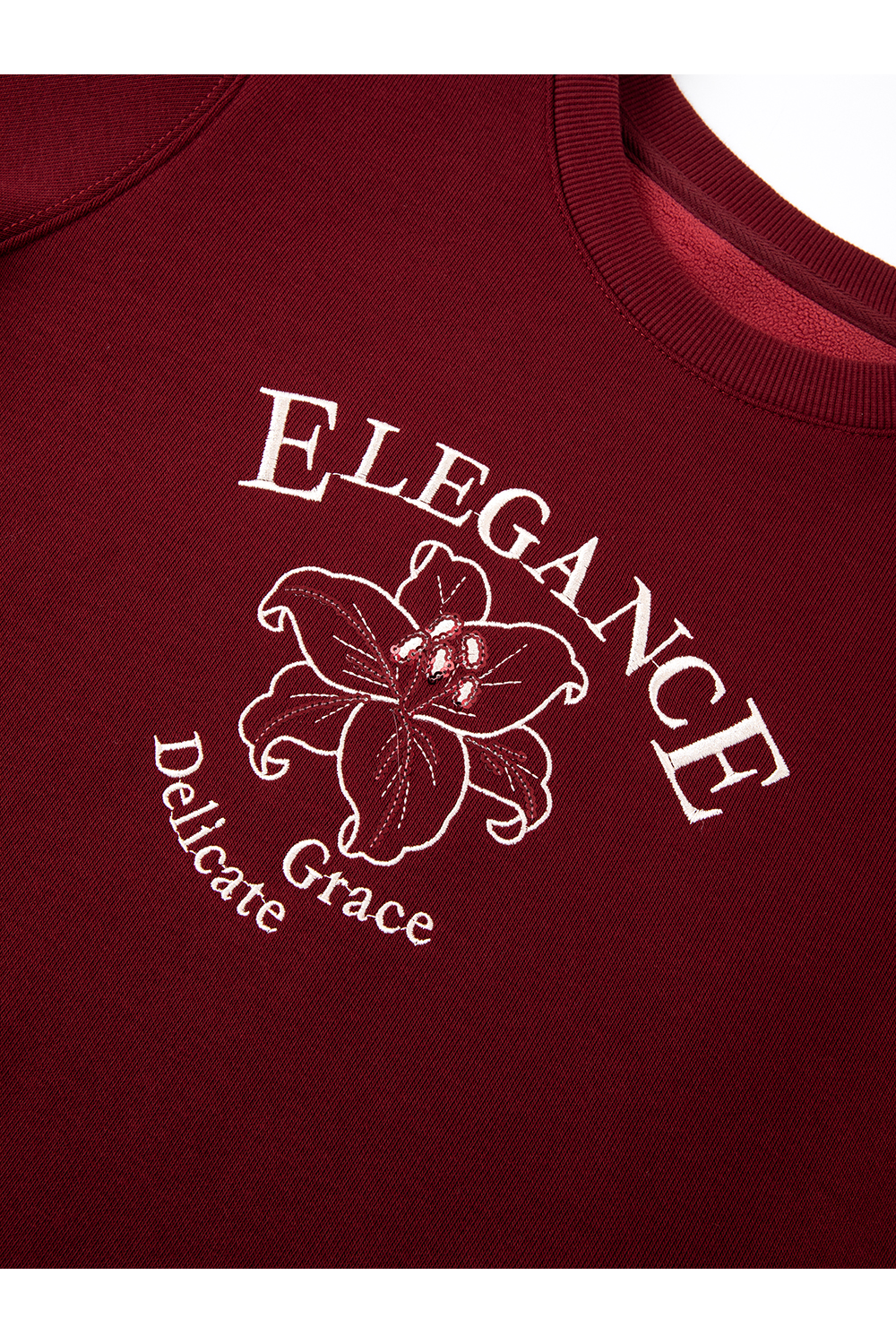 Raffia Red Printed Fleece-lined Sweatshirt