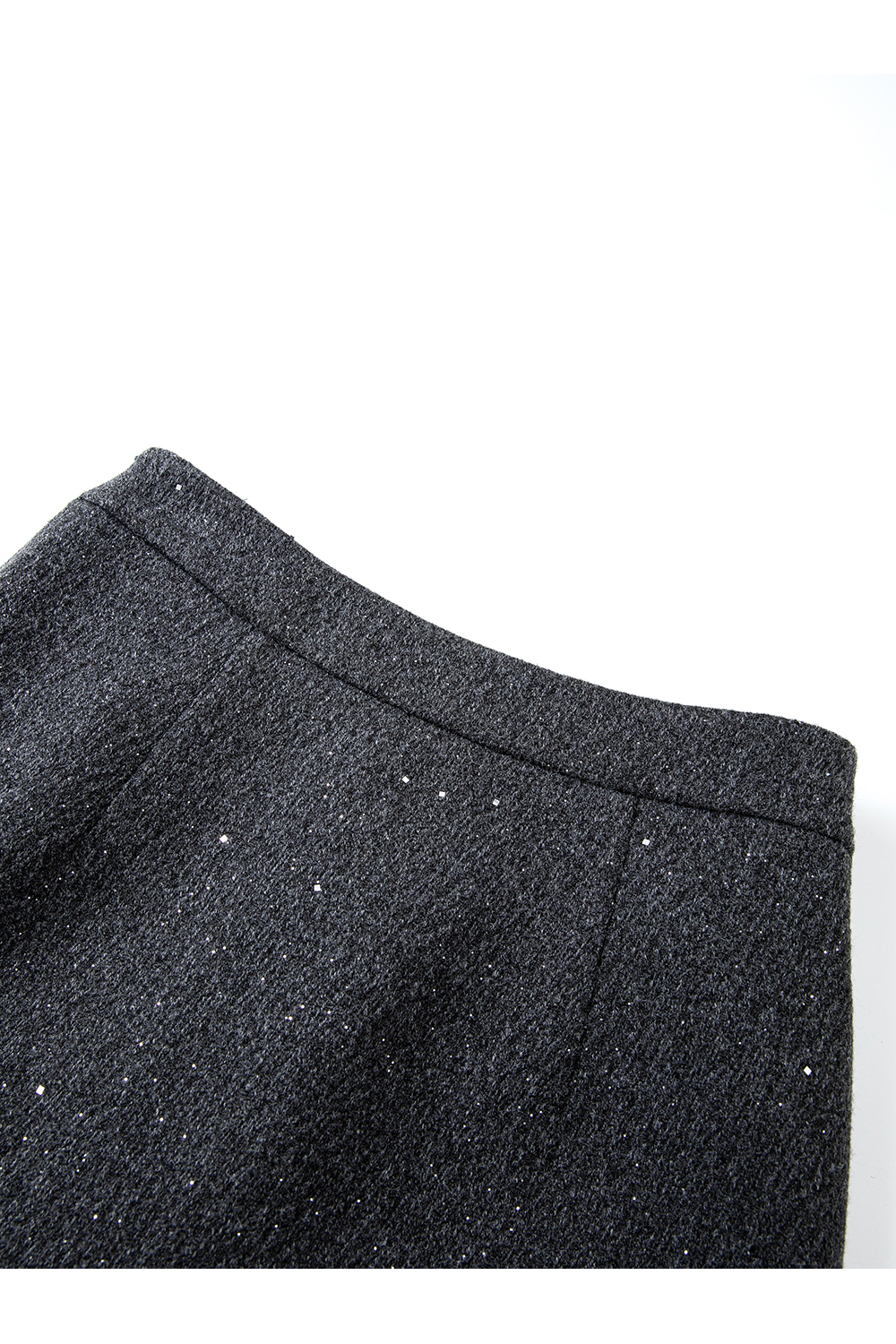 Gray Shimmer Midi Skirt