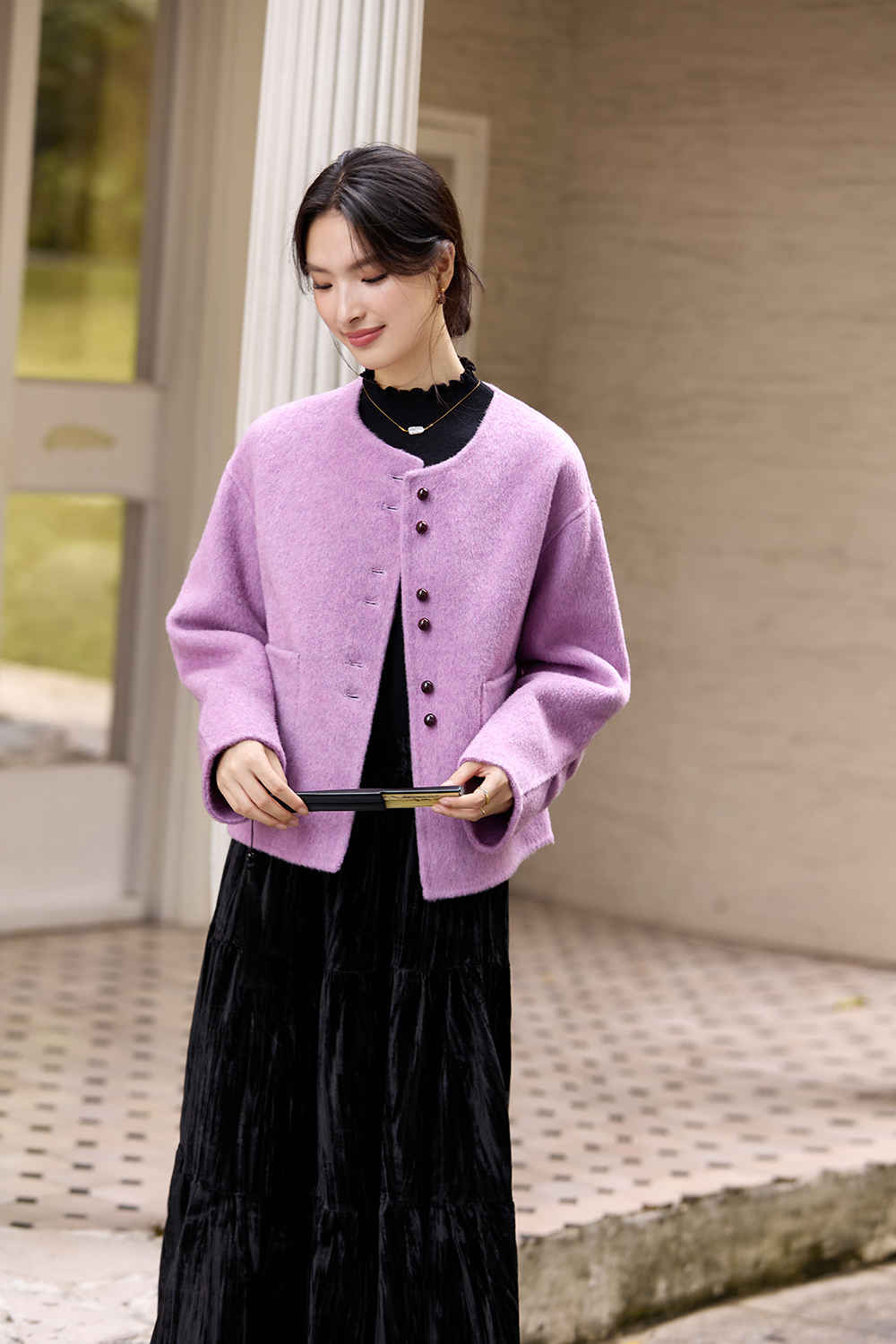 Elegant double-sided wool coat