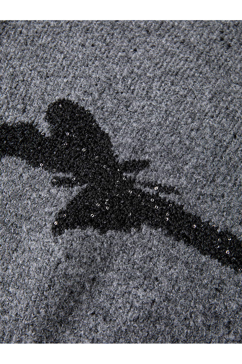 Butterfly jacquard crew neck sweater