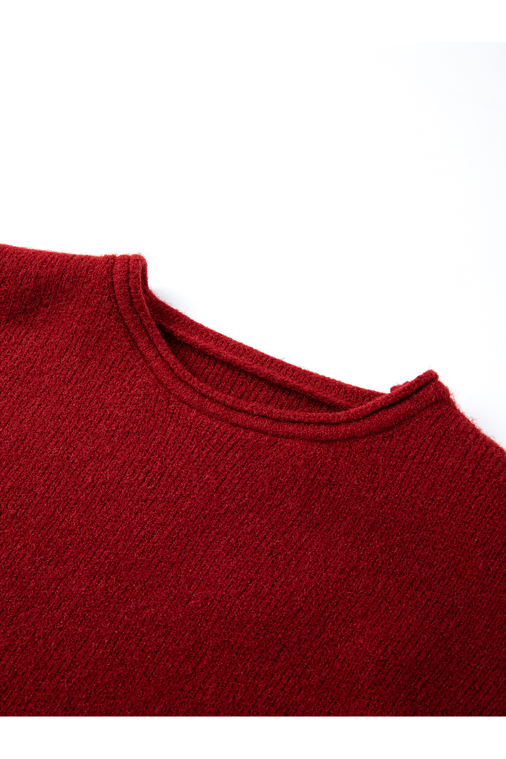 Red Slouchy Crew Neck Sweater