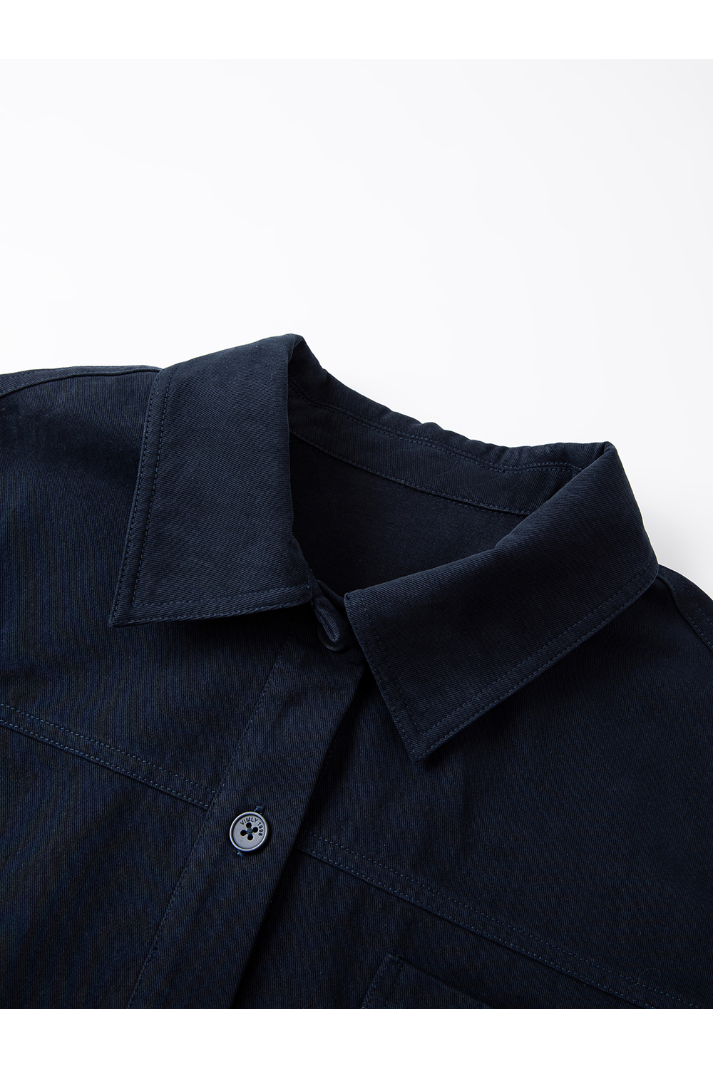 Navy & Stripe Faux Two-Layer Fashion Shirt-VIMLYSTORE