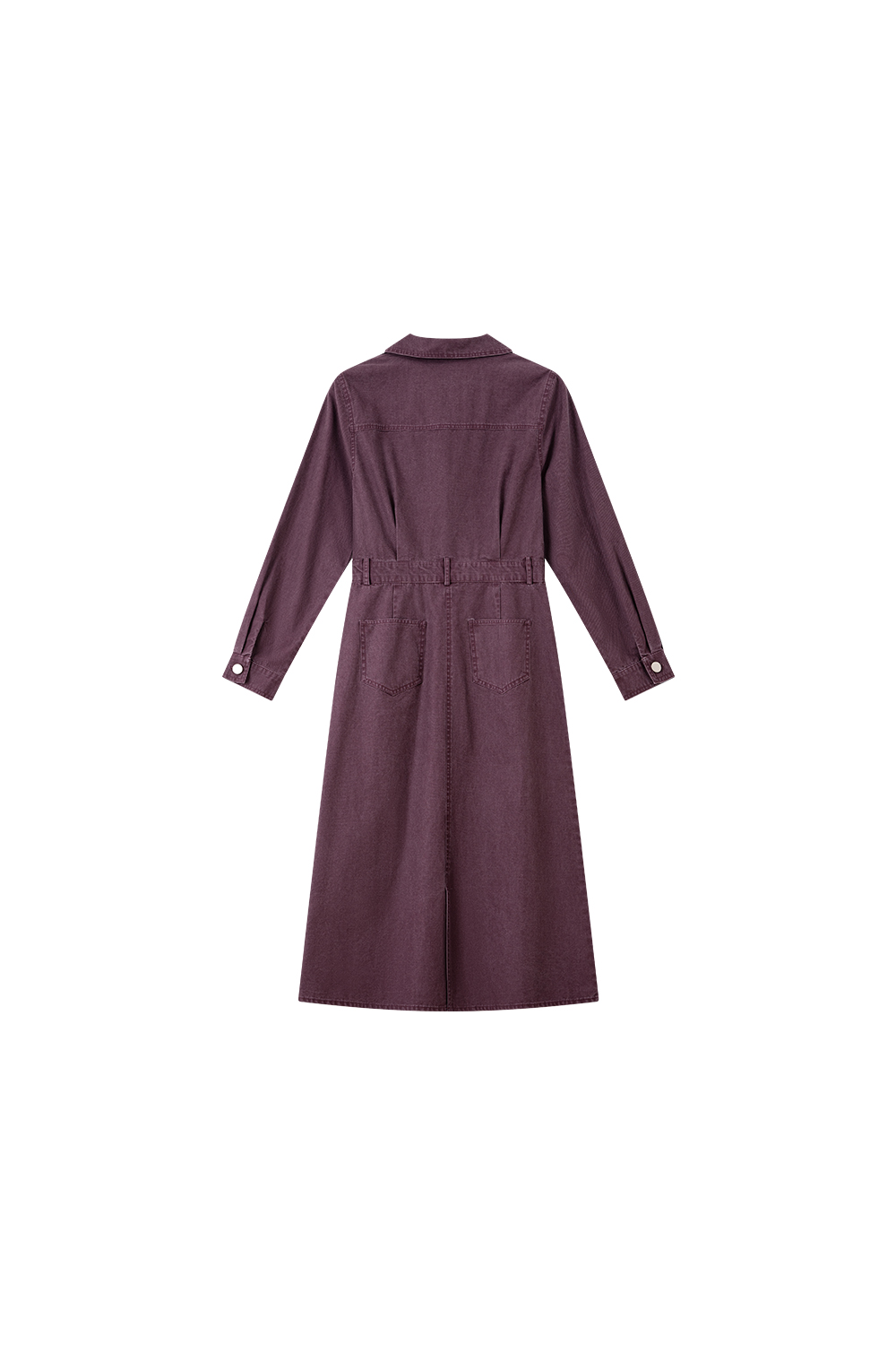 Utility-Chic Cotton Shirtdress with Belted Waist-VIMLYSTORE