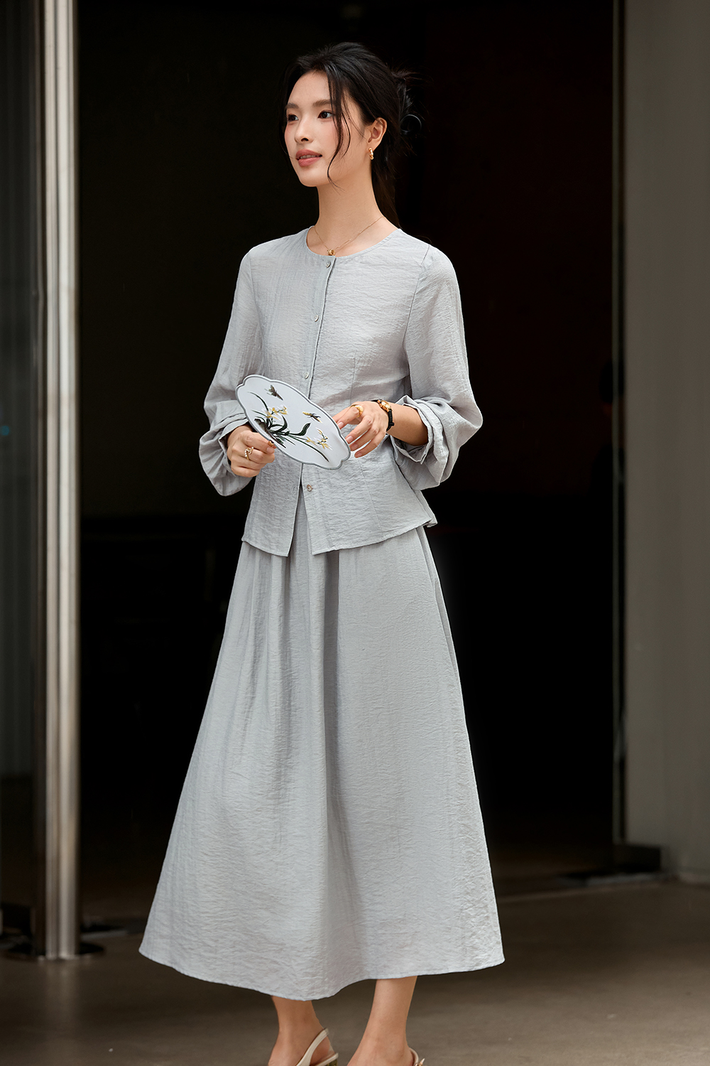 Textured Knit Cardigan & Trousers Lounge Set-VIMLYSTORE