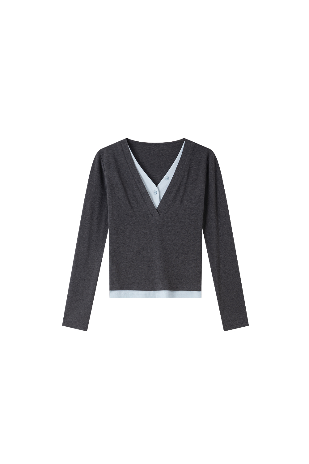 False Two-piece Designer Slim-fit Layering Long Sleeve T-shirt-VIMLYSTORE