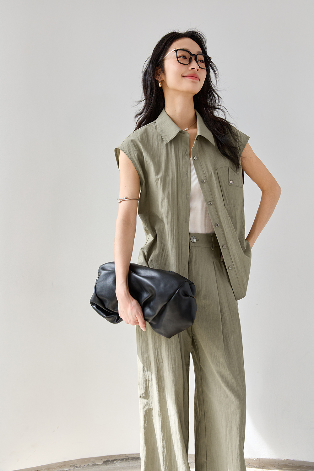 Fashionable Wide-Leg Palazzo Pants Set