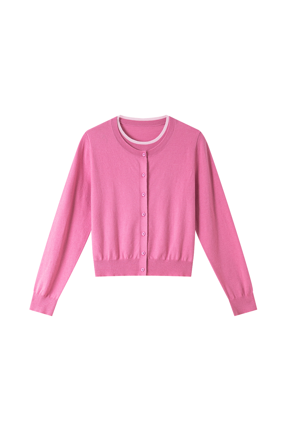 Faux Two-Layer Knit Cardigan Coat-VIMLYSTORE