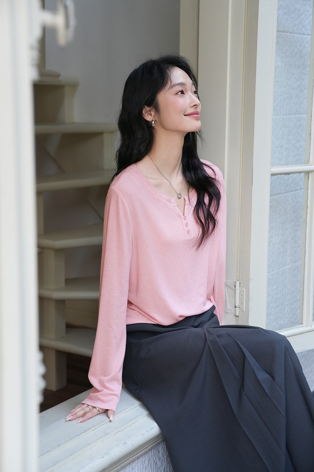 Minimalist Oversized Long-Sleeve Tee – Slimming & Versatile-VIMLYSTORE