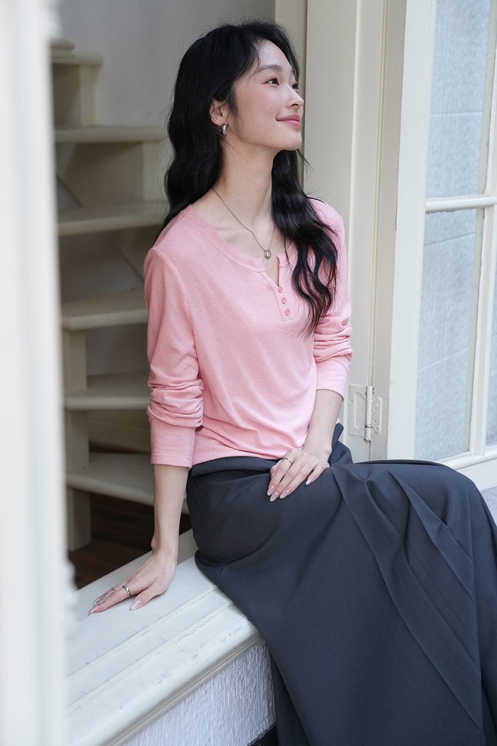 Minimalist Oversized Long-Sleeve Tee – Slimming & Versatile-VIMLYSTORE