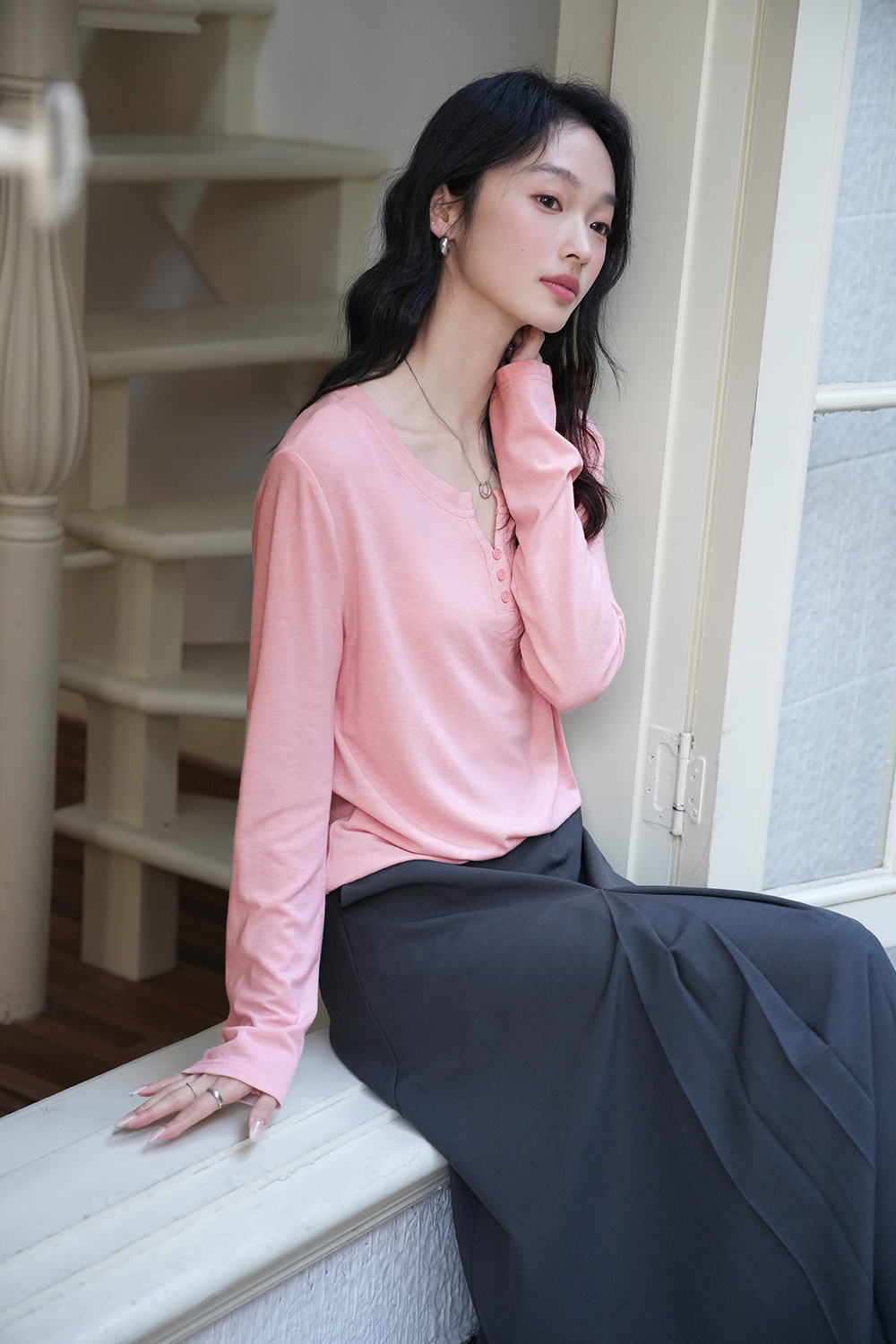 Minimalist Oversized Long-Sleeve Tee – Slimming & Versatile-VIMLYSTORE