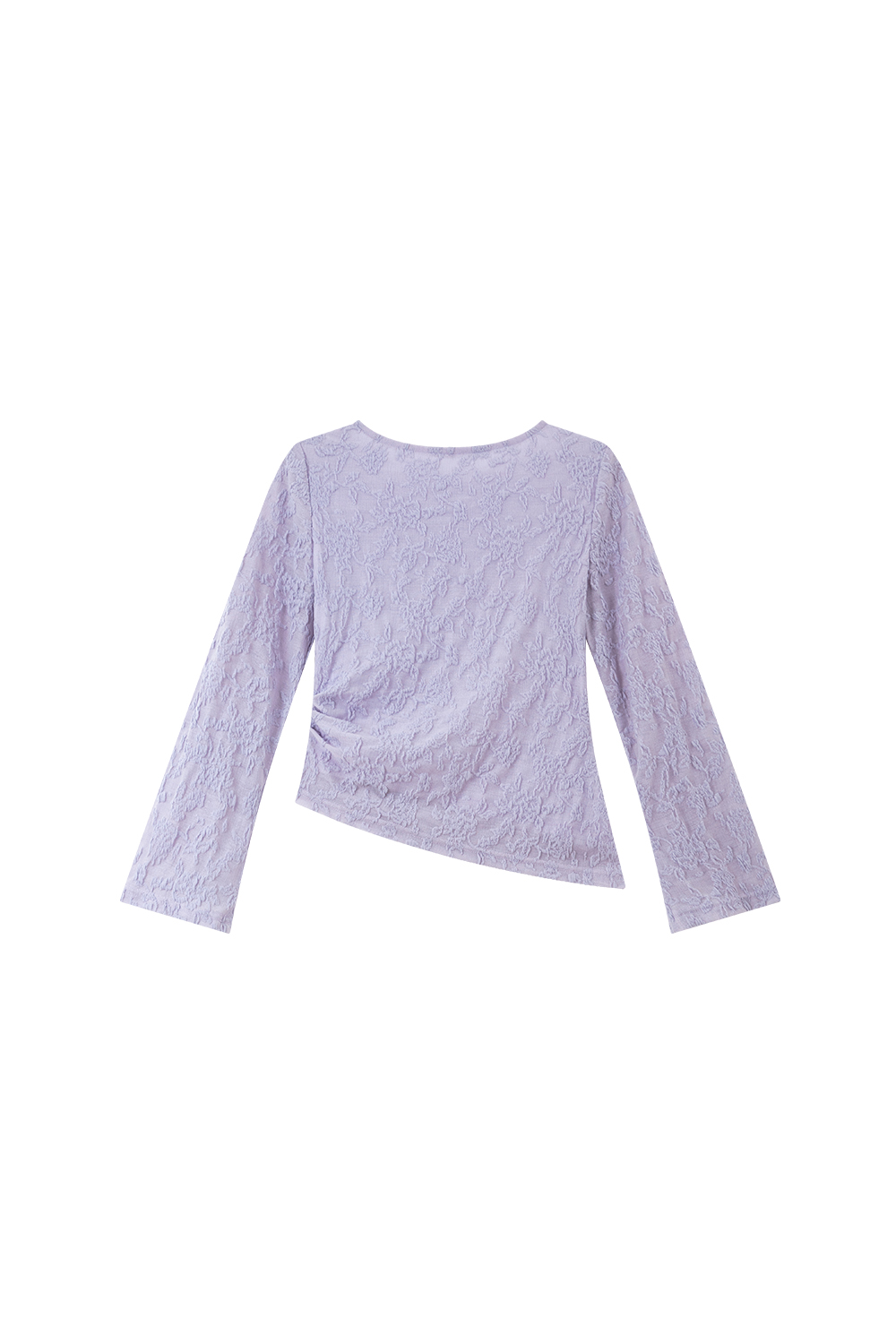 Lace-Trimmed Boatneck Top with Smocked Waist-VIMLYSTORE