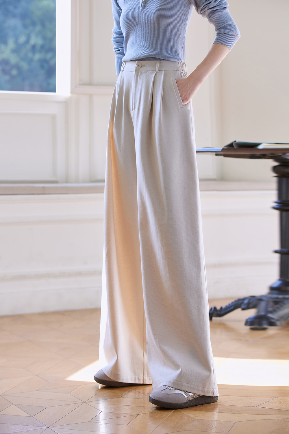High-Waist Relaxed Wide-Leg Pants – Flattering & Comfortable-VIMLYSTORE
