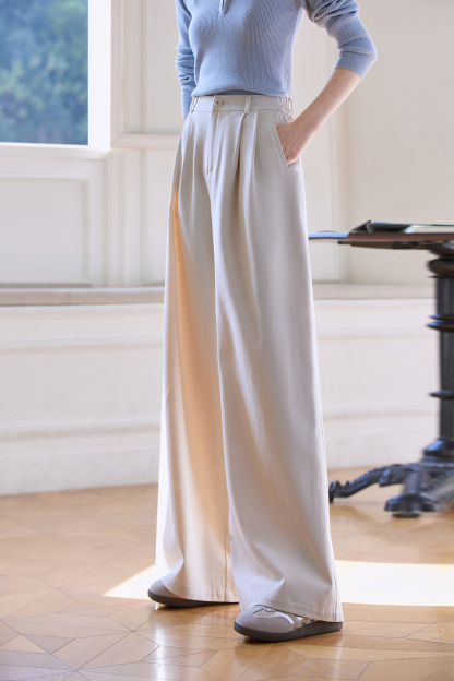 High-Waist Relaxed Wide-Leg Pants – Flattering & Comfortable-VIMLYSTORE