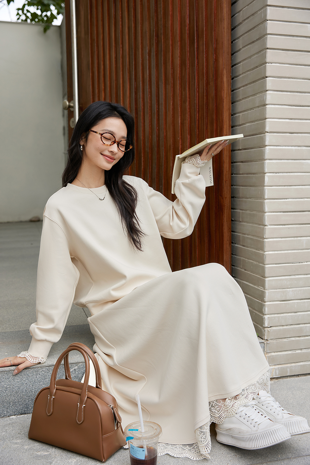 Stylish Crewneck Sweatshirt & Skirt Set for Casual Commuting-VIMLYSTORE