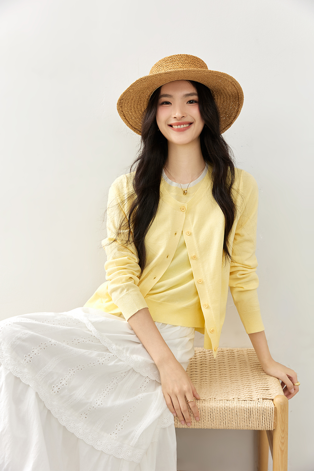 Faux Two-Layer Knit Cardigan Coat-VIMLYSTORE