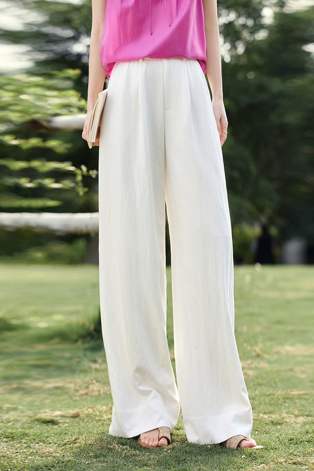 Minimalist Straight High-Waist Suit Casual Wide-Leg Pants