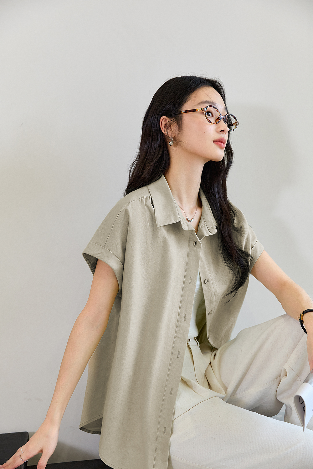 Classic Versatile Simple Loose Slimming Elegant Shirt