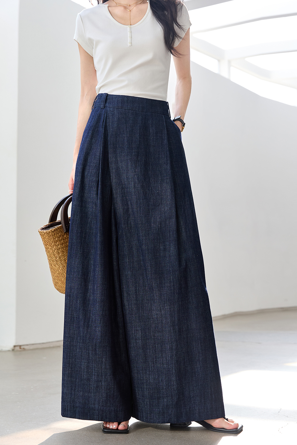 Relaxed Retro High Waist Loose Slimming Wide Leg Jeans-VIMLYSTORE