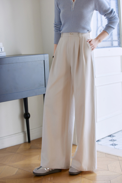 High-Waist Relaxed Wide-Leg Pants – Flattering & Comfortable-VIMLYSTORE