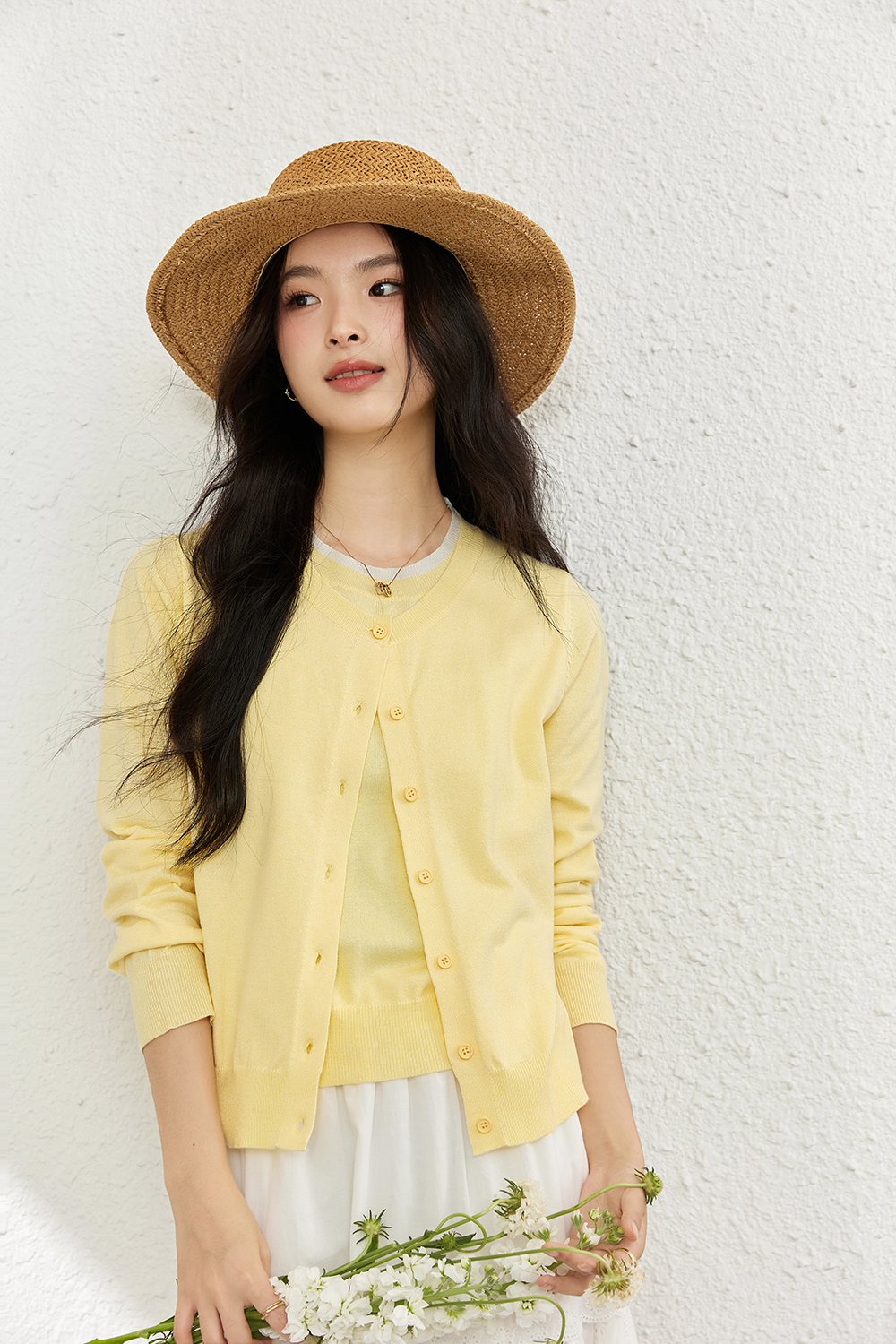 Faux Two-Layer Knit Cardigan Coat-VIMLYSTORE