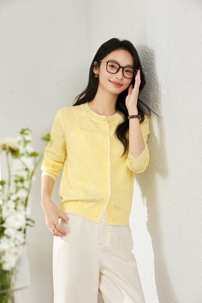 Heart Cut-Out Slim-Fit Knit Sweater-VIMLYSTORE