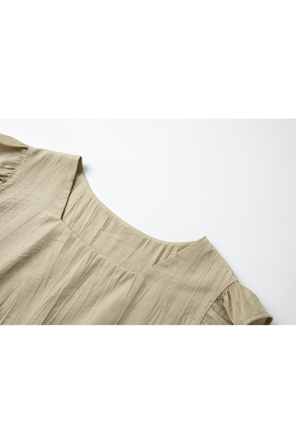 Elegant Casual Flutter Sleeve Top with Wide-Leg Pants Set