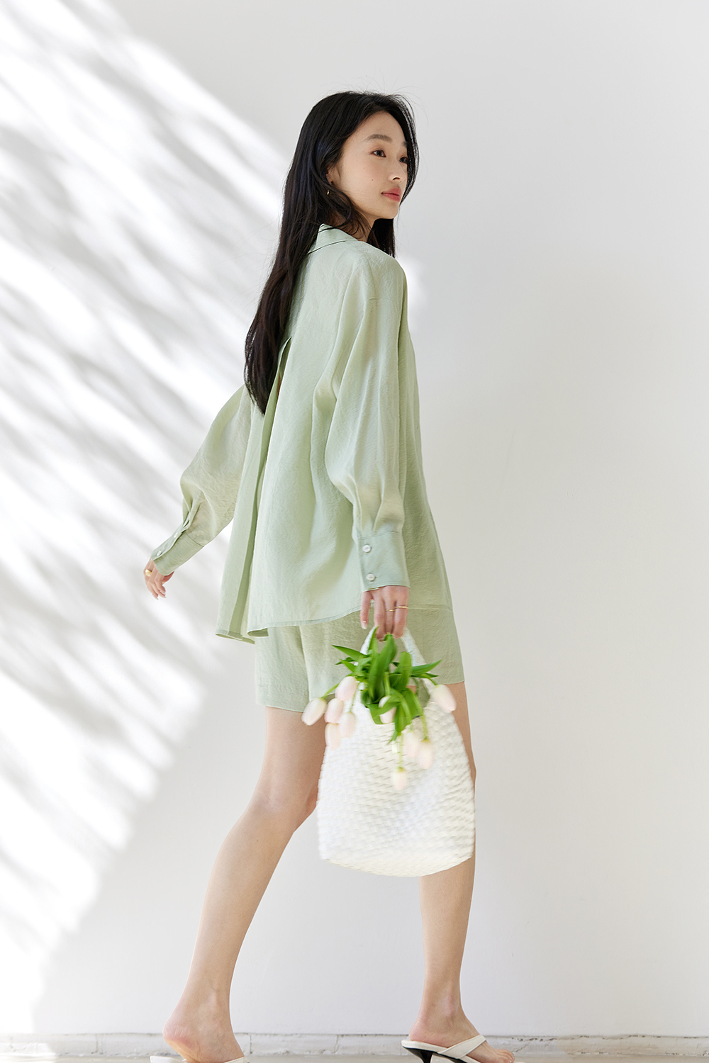 Simple Commuter Sun Protection Shirt & Shorts Two-Piece Set-VIMLYSTORE