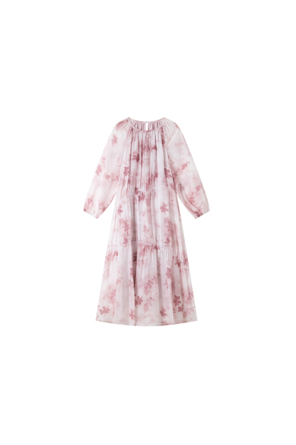 French High-End Chiffon Floral Elegant A-Line Fairy Dress