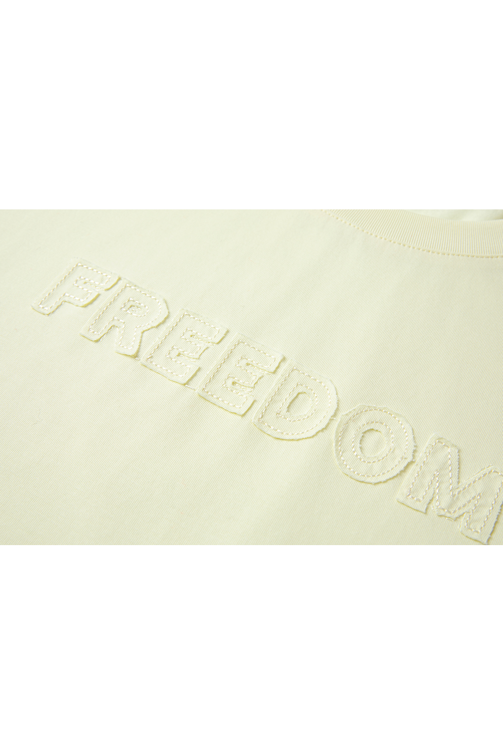 Embroidered Letter Short Flutter Sleeve Loose Versatile Round Neck Top-VIMLYSTORE