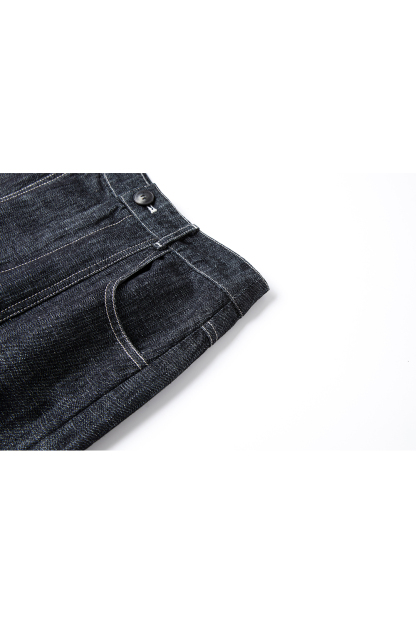 Black Grey Retro Denim High Waist Straight Pencil A-Line Midi Skirt