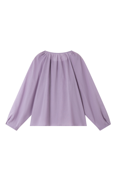 Monet Purple Linen-Cotton Light Luxury Youthful Chic Shirt-VIMLYSTORE