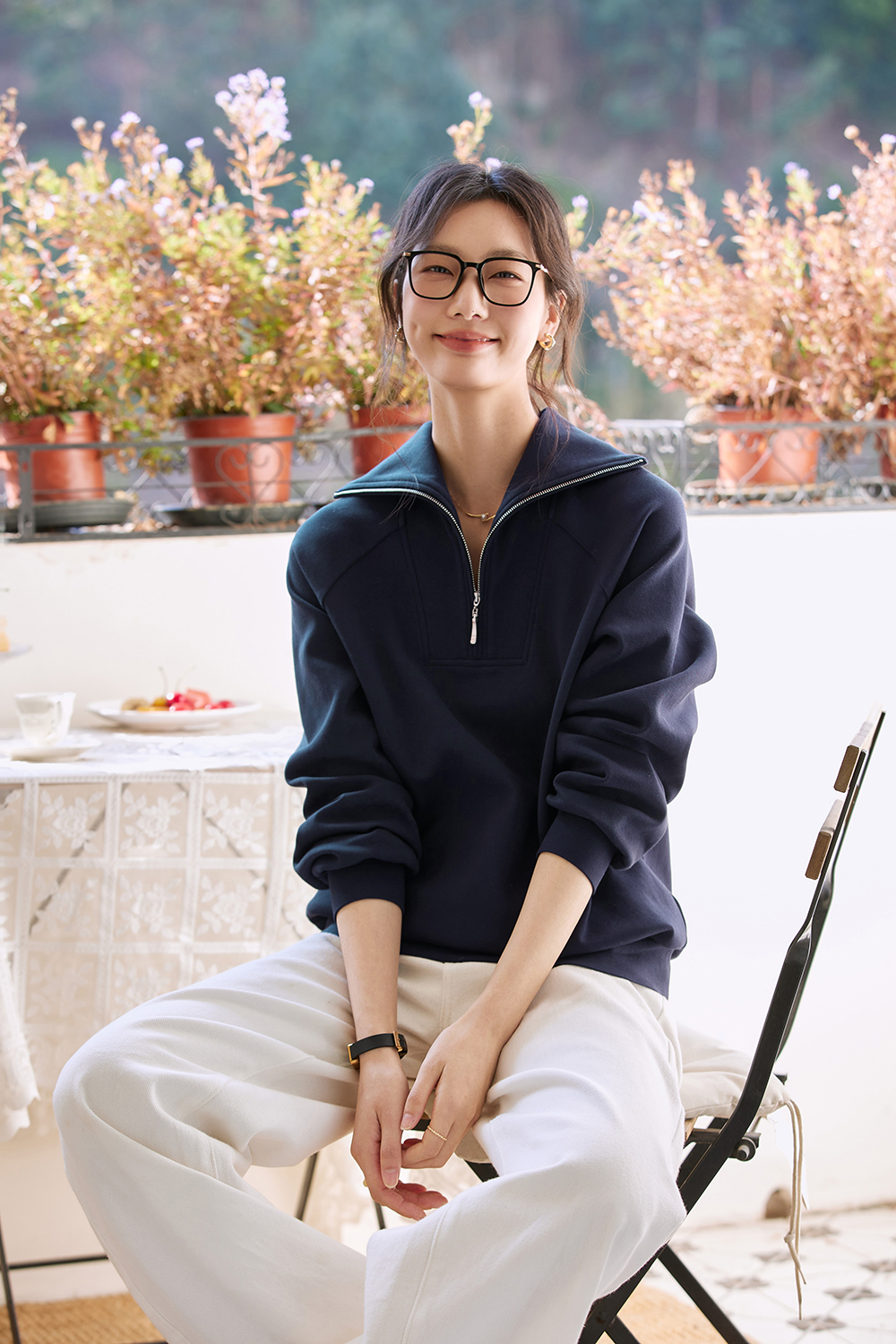 Retro Zip-Collar Pullover Sweatshirt-VIMLYSTORE