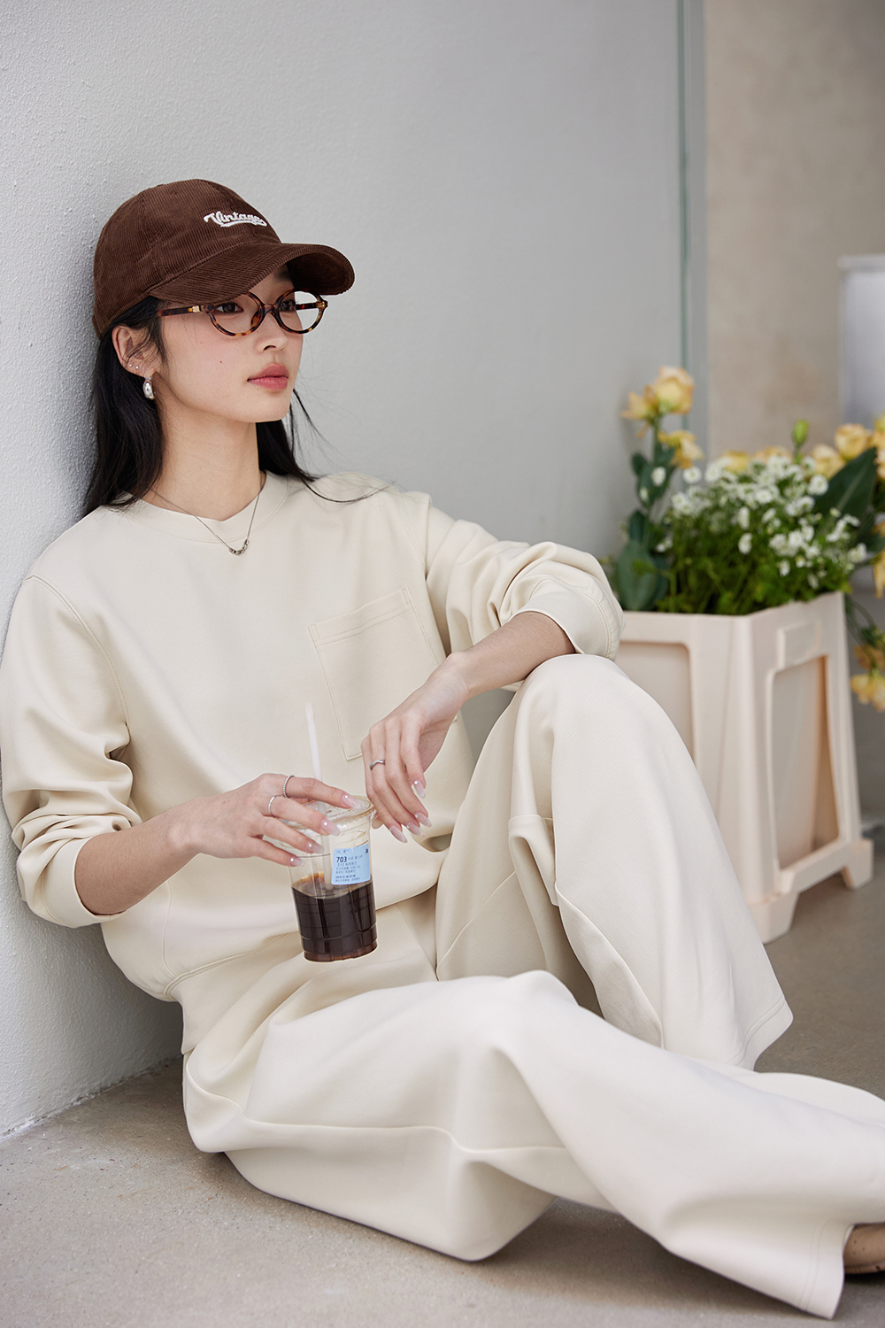 Relaxed Fit Top & High-Waist Palazzo Pants Set-VIMLYSTORE