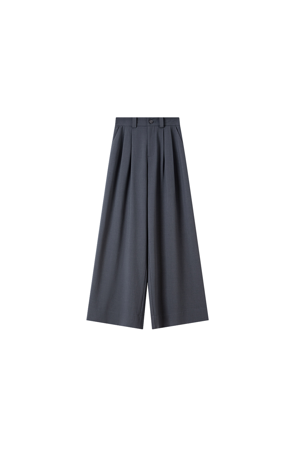 Pleated Wide-Leg Dress Pants with Relaxed Waist-VIMLYSTORE