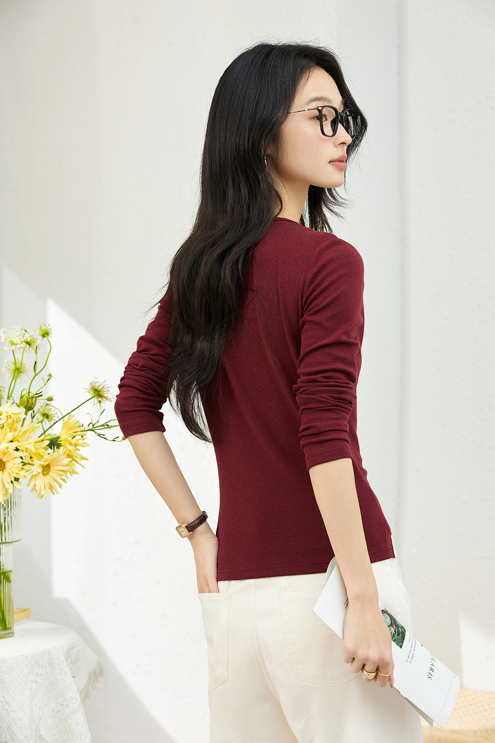 False Two-piece Designer Slim-fit Layering Long Sleeve T-shirt-VIMLYSTORE