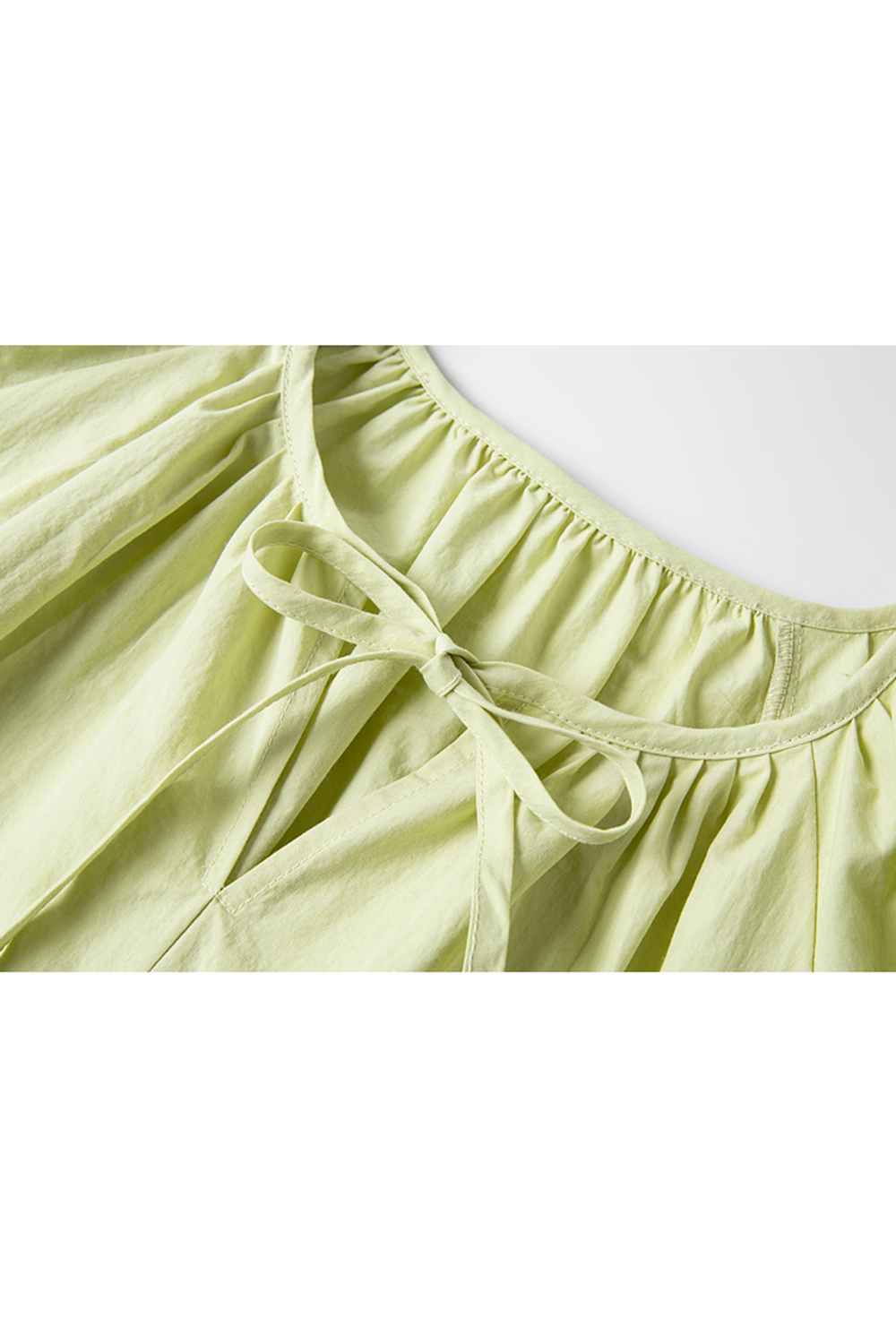 Casual & Stylish Loose Tie-Front Round Neck Puff Sleeve Blouse-VIMLYSTORE