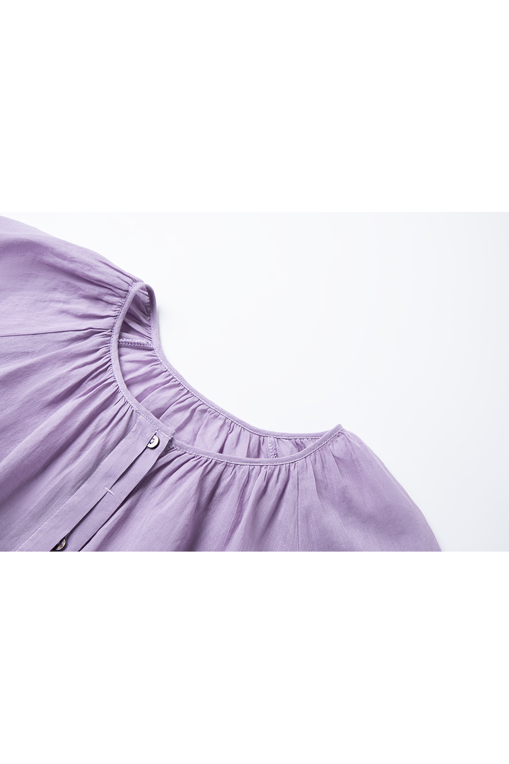 Monet Purple Linen-Cotton Light Luxury Youthful Chic Shirt-VIMLYSTORE