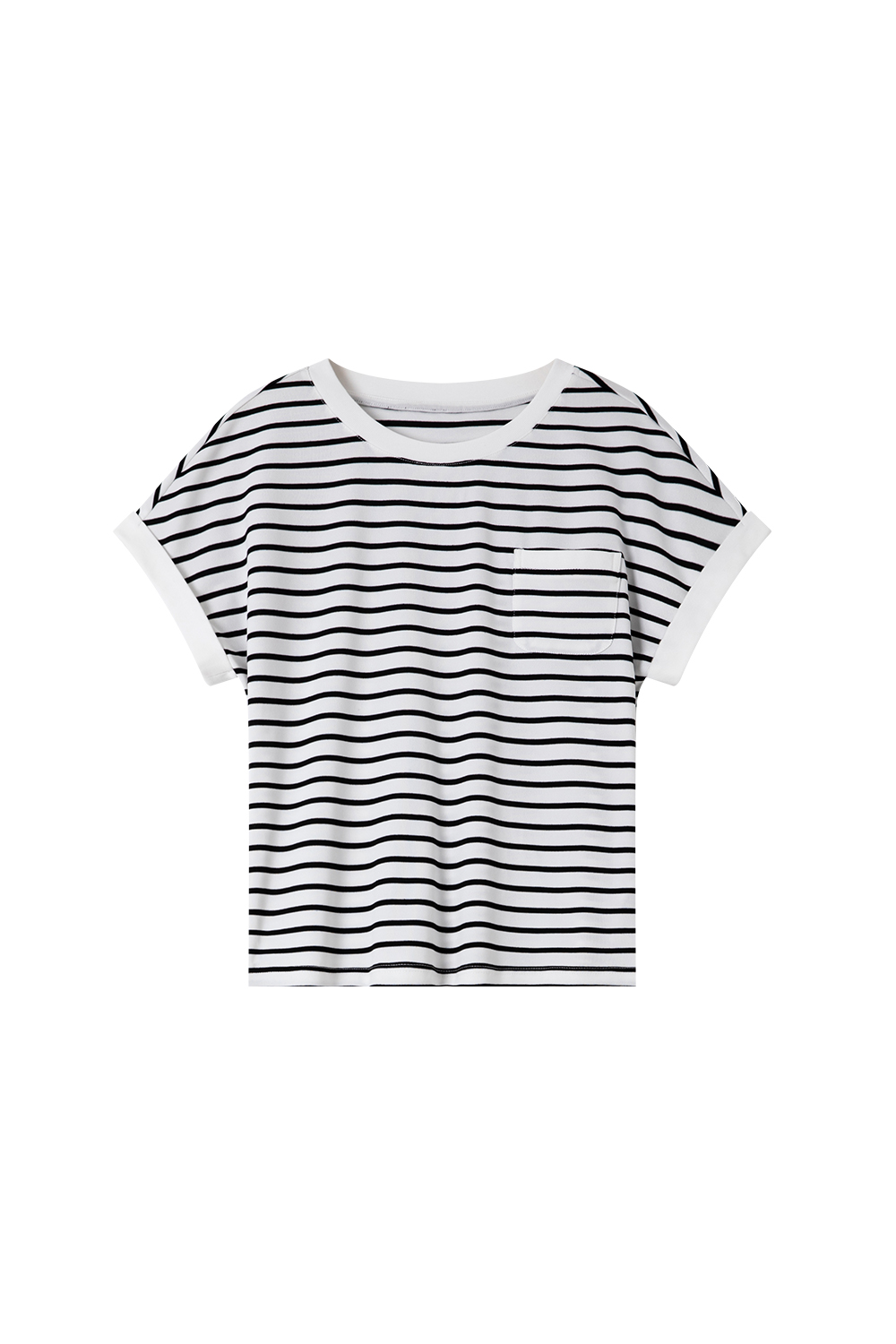 Color Block Striped Short Sleeve Round Neck T-Shirt
