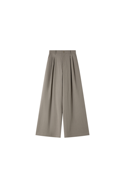 Premium Notch-Neck Blouse & Wide-Leg Pants Set for Office Chic-VIMLYSTORE