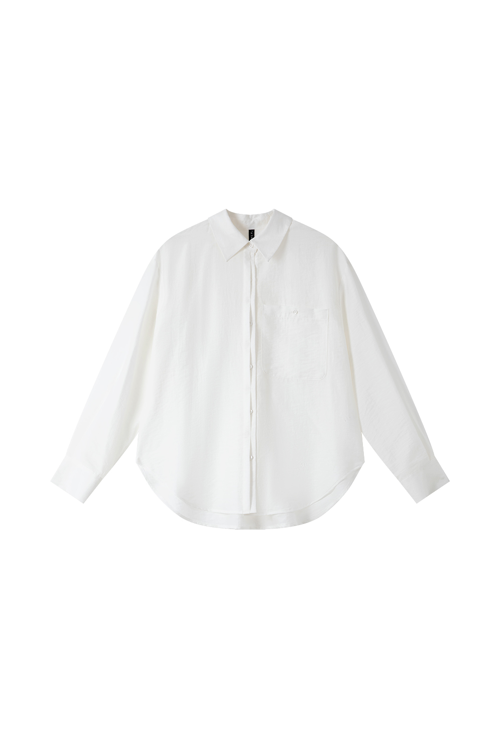 Luxe White Long-Sleeve Shirt with Youthful Silhouette-VIMLYSTORE