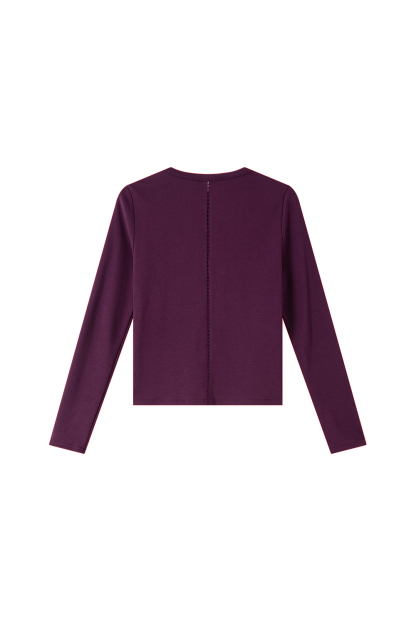 Lace-Insert Layering Tee with Pintuck Detail-VIMLYSTORE