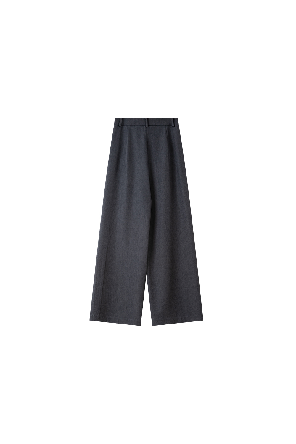 Fluid Gray Wide-Leg Trousers with Tailored Drape-VIMLYSTORE