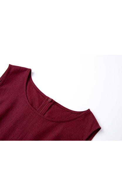 Fashion Minimalist Sleeveless Round-Neck Maxi Dress-VIMLYSTORE