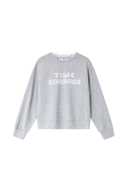 Lace Trim Skirt & Sweatshirt Set-VIMLYSTORE