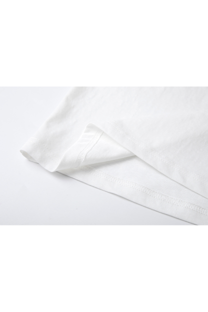 Letter Print Loose Round Neck Short Sleeve T-Shirt-VIMLYSTORE